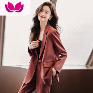 七斓小个子西装外套女高级感2023新款大码胖mm休闲西服职业套装