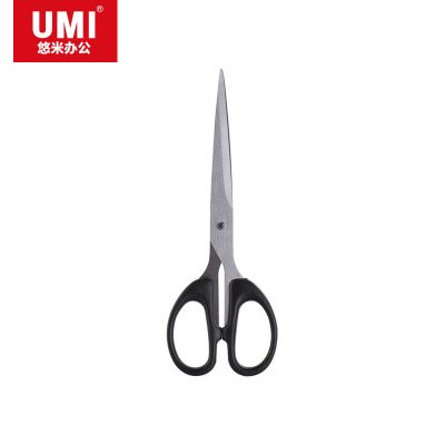 悠米 经典办公剪刀 中号 B01002D 黑 180mm 2把装