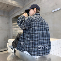 男童秋冬款外套夹棉加厚新款儿童加厚衬衫冬季棉衣中大童冬装