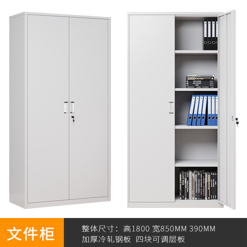 迅众 加厚通门文件柜 办公柜文件柜铁皮柜带锁抽屉柜资料柜书柜财务凭证柜档案柜展示柜职工储物柜办公收纳柜