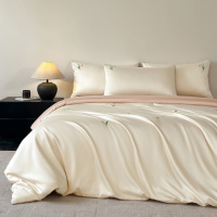 A类天丝棉四件套纯棉被套四件套莱赛尔棉郁金香床单床笠床品1.2m