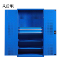 风雷顺工具柜加厚铁皮储物柜工厂车间用带抽屉汽修多功能收纳柜通门内二抽柜蓝色