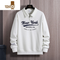 YANXU半拉链卫衣男潮牌胖子加肥加大码长袖t恤上衣宽松翻领外套