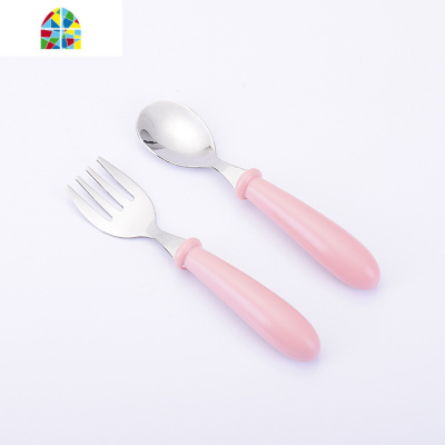 304不锈钢幼儿童碗防摔防烫家用宝宝带盖双耳小孩吃饭碗套装卡通 FENGHOU 北欧粉色小鹿[配叉勺]