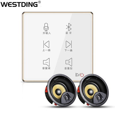 威斯汀智能家居家庭背景音乐套装系统无线蓝牙吸顶音响嵌入式音响功放控制套装XT1+918一拖二