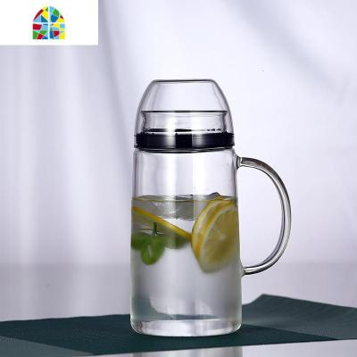 夏天冰箱防爆耐热可高温家用玻璃冷水壶密封凉白开水壶带盖水杯子 FENGHOU 2.0L款整套壶凉水壶