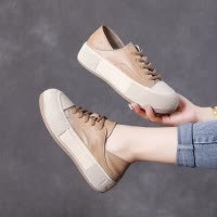 头层牛皮板鞋女春秋新款时尚休闲女鞋百搭通勤小白鞋韩版真皮单鞋