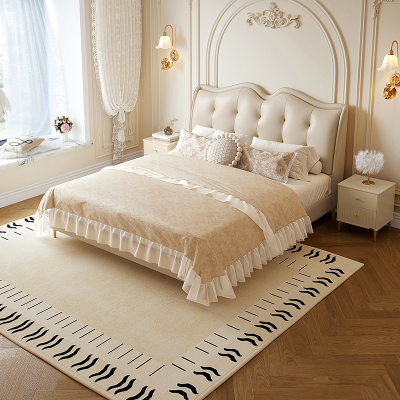 全友家居法式轻奢真皮床2024新款主卧室软包双人大床婚床