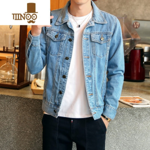 YANXU2023春季牛仔外套男士新款韩版修身夹克学生大码牛仔衣服男装潮流
