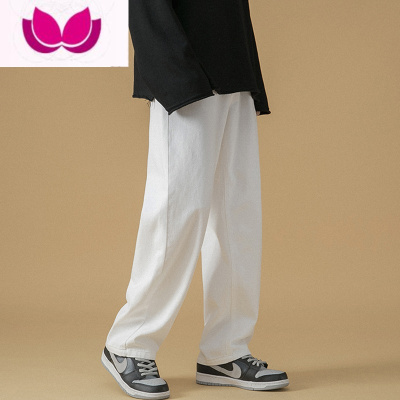 七斓春季直筒牛仔裤男2023年新款宽松阔腿裤潮牌新塘港风休闲裤子