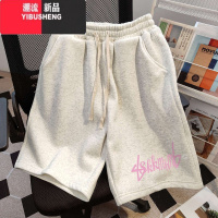 YIBUSHENG美式抽绳百搭阔腿运动短裤女季2024新款宽松显瘦直筒五分休闲裤