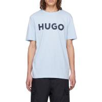 Hugo boss雨果波士T恤男透气舒适百搭棉质宽松徽标罗纹针织休闲