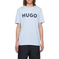 Hugo boss雨果波士T恤男透气舒适百搭棉质宽松徽标罗纹针织休闲