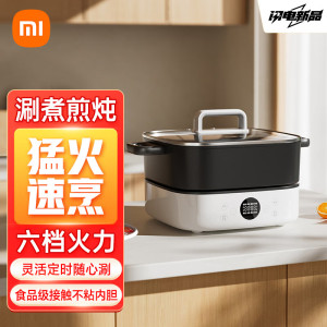 小米米家多功能电火锅6L 家用电煮锅电炖锅电锅一体多功能锅 涮煮炖煎 分体式锅体 大容量6升