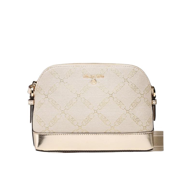 迈克·科尔斯(MICHAEL KORS)女士织物皮革拼接品牌徽标斜挎包时尚