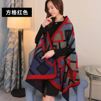 迪鲁奥(DILUAO)抖音网红同款[新款围巾]披肩围巾两用仿长款加厚保暖女春秋冬季大披风外套斗篷