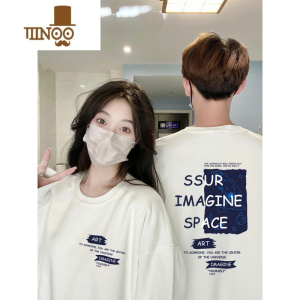 YANXU超火情侣卫衣2023新款圆领ins复古风男女宽松潮牌加绒外套