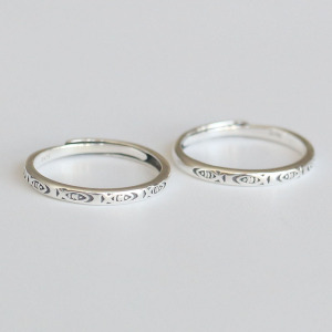 复古S925纯银戒指开口戒小鱼小众设计指环手指闺蜜对戒食指戒女潮送女朋友老婆情人节七夕生日礼物 均色