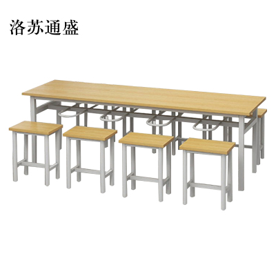 洛苏通盛餐桌8人学校食堂小吃店快餐桌椅饭堂防火板桌2200*600*750[含椅]