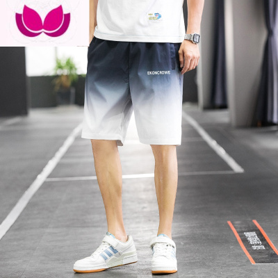 七斓速干短裤男士夏季外穿薄款渐变沙滩裤潮牌冰丝五分休闲运动中裤子