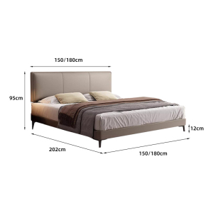 真皮床主卧次卧双人大床实木真皮极简婚床