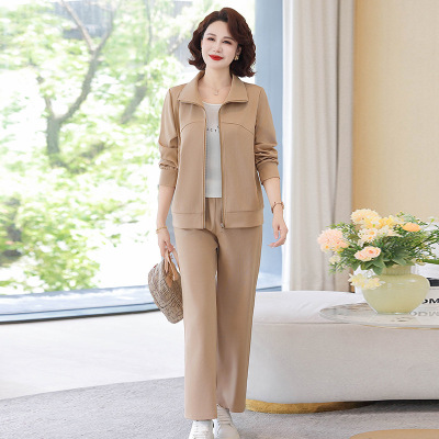 时尚秋季妈妈装套装运动休闲两件套中老年女衣服中年装运动服秋装