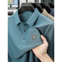 2025夏季冰丝男士短袖POLO衫商务休闲翻领印花速干凉爽透气体恤男