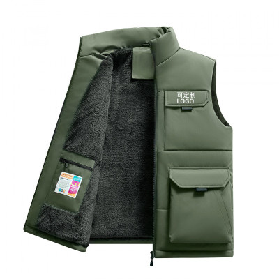 JEEP SPIRIT马甲男士秋冬户外运动加绒绒背心摇粒绒坎肩加绒加棉外套