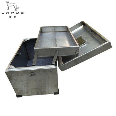 猎豹 不锈钢工具箱双层折叠工具收纳箱53*28*28cm/个