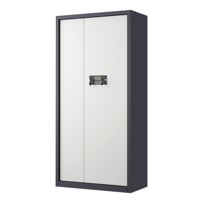 东升顺指纹电子保密柜钢制密码文件柜档案柜办公柜矮柜保密资料柜通门灰白色:电子密码锁