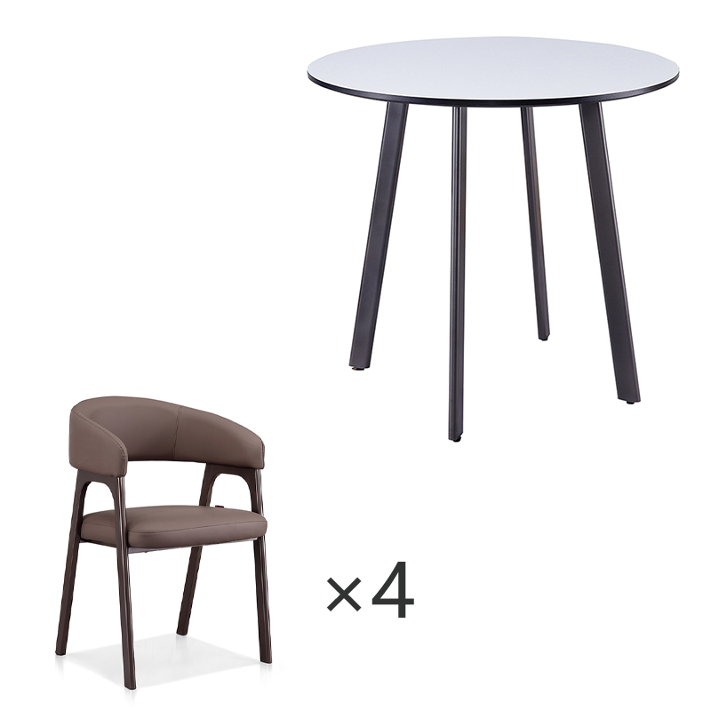 中豫鑫泽ZYXZ-VC4120114 圆桌小户型家用桌简约接待洽谈桌 1桌4椅