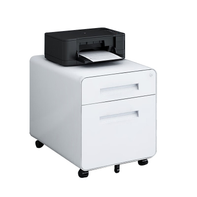 苏宁 质凡 活动矮柜钢制文件柜高光白二抽活动柜/ZF-HDG027/400*500*480mm