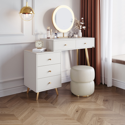 全友家居简约轻奢可伸缩带L灯多功能大容量储物梳妆台