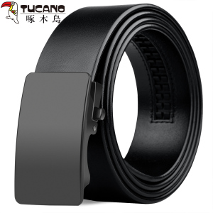 啄木鸟牛皮男士皮带真皮年轻人百搭自动扣韩版潮男正品裤腰带休闲