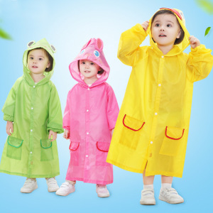 儿童雨衣男童女宝宝可爱卡通连帽加厚雨衣幼儿园小童防水斗篷便携雨披3759Z