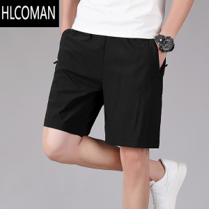HLCOMAN五分裤男士夏季冰丝薄款速干透气休闲宽松加大码运动短裤沙滩裤子