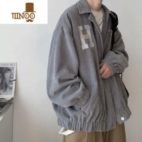 YANXU胖子宽松大码灯芯绒外套男潮牌港风日系感痞帅炸街夹克