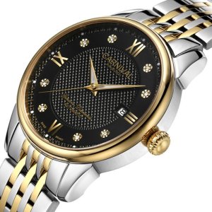 瑞士嘉年华CARNIVAL男表 全自动机械表 男士背透夜光防水手表 商务时尚休闲镶水钻腕表 机械表精钢表带8605-KH