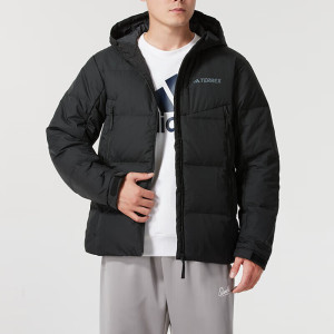 阿迪达斯 (adidas)男装羽绒服新款户外防风运动连帽御寒保暖鹅绒夹克外套IX5621 ZP