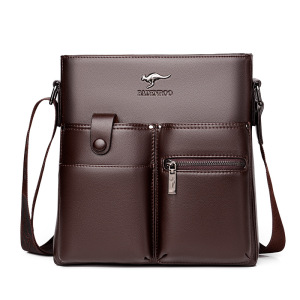 MKJ新款男士包包单肩斜挎包牛皮大容量单肩包商务休闲挎包多功能男包