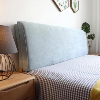 美帮汇定制北欧实木床上靠垫榻榻米无床头板软包自粘布艺罩可拆洗 雾霾蓝 无床头款180*58*10CM
