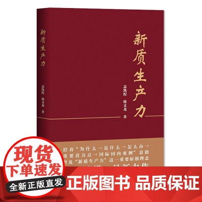 新质生产力 盖凯程, 韩文龙著 总结其先进经验, 探索新质生产力的发展规律, 为中国加速形成和持续发展新质生产力提供借鉴