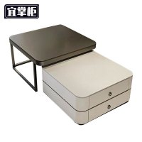 宜掌柜方形茶几双抽