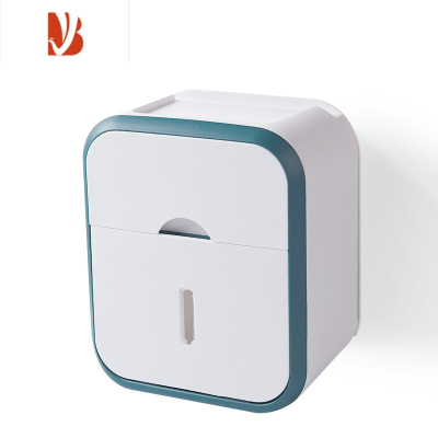 三维工匠卫生间纸巾盒壁挂式防水厕纸盒免打孔抽纸盒厕所卫生纸卷纸置物架 升级高品质-绿色[主图款]推荐