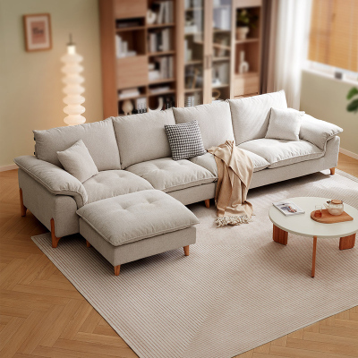 全友家居现代简约布艺沙发2024年新款客厅直排三人位沙发