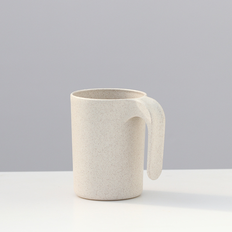 弘拜 麦香杯小麦秸秆漱口杯 洗漱杯 小麦秸秆刷牙杯带手柄 牙缸家庭