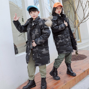 JEEP SPIRIT吉普新款儿童羽绒服男童中长款大童韩版洋气亲子装女童潮