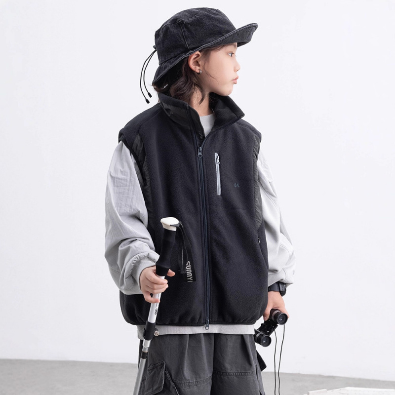 男童秋冬款摇粒绒马甲新款儿童马夹外穿大童加厚冬装校服神器