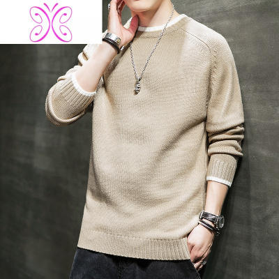 YUANSU毛衣男士秋冬季2020新款韩版潮流圆领加厚打底针织衫宽松男装上衣毛衣