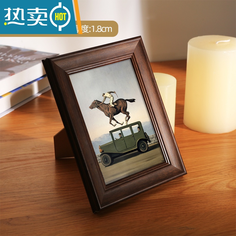 敬平复古小相框洗照片摆台A4实木装裱画框架相片挂墙7寸6六8七5定制a3 长方形咖啡色 A4摆挂两用[内尺寸21*29.